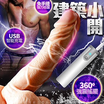多金四少 USB充電+旋轉搖擺 仿真陽具 巨大肉棒 逼真老二 按摩棒 建築小開