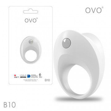 德國OVO-B10 前衛男性 矽膠靜音時尚震動環-白色