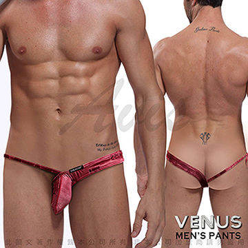 VENUS 仿牛仔左拐 細丁字褲 魅力紅