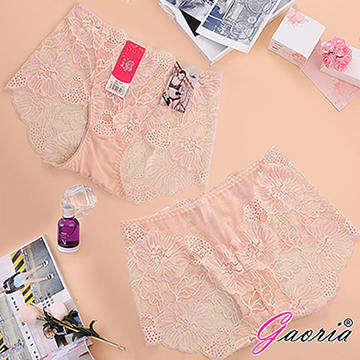 【Gaoria】性感蜜臀 蕾絲網紗 性感情趣三角內褲 杏
