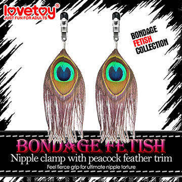 Lovetoy BONDAGE FETISH 虐戀系列-孔雀翎耳環式性感乳夾