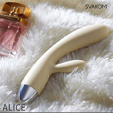 美國SVAKOM Alice 愛麗絲 智能模式雙重功能8段變頻防水按摩棒 卡其色