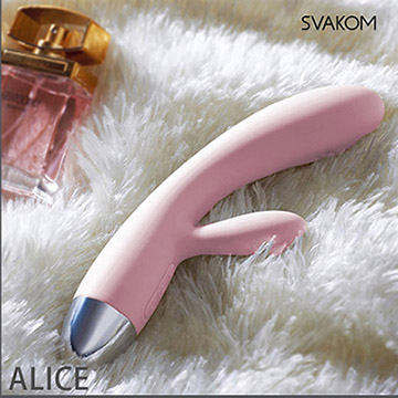 美國SVAKOM Alice 愛麗絲 智能模式雙重功能8段變頻防水按摩棒 優雅粉