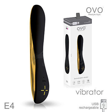 德國OVO E4 凱瑞 7X6頻 情趣G點震動按摩棒 黑金