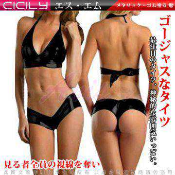 虐戀精品CICILY-深V俏女王 塗膠仿皮性感彈力衣