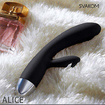 美國SVAKOM Alice 愛麗絲 智能模式雙重功能8段變頻防水按摩棒 經典黑