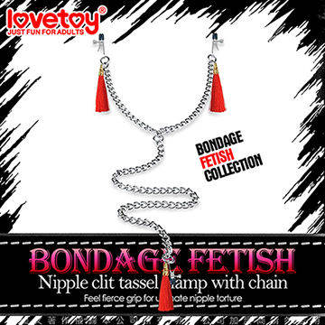 Lovetoy BONDAGE FETISH 虐戀系列-性感流蘇三合一乳陰夾-紅色
